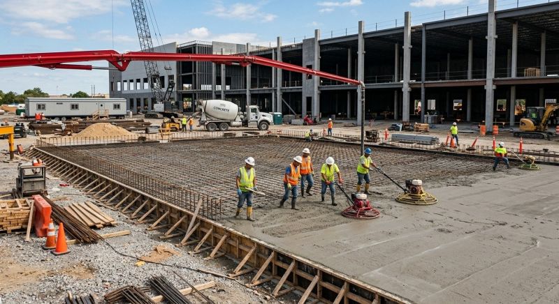 Commercial Slab Installation in Nitro, WV